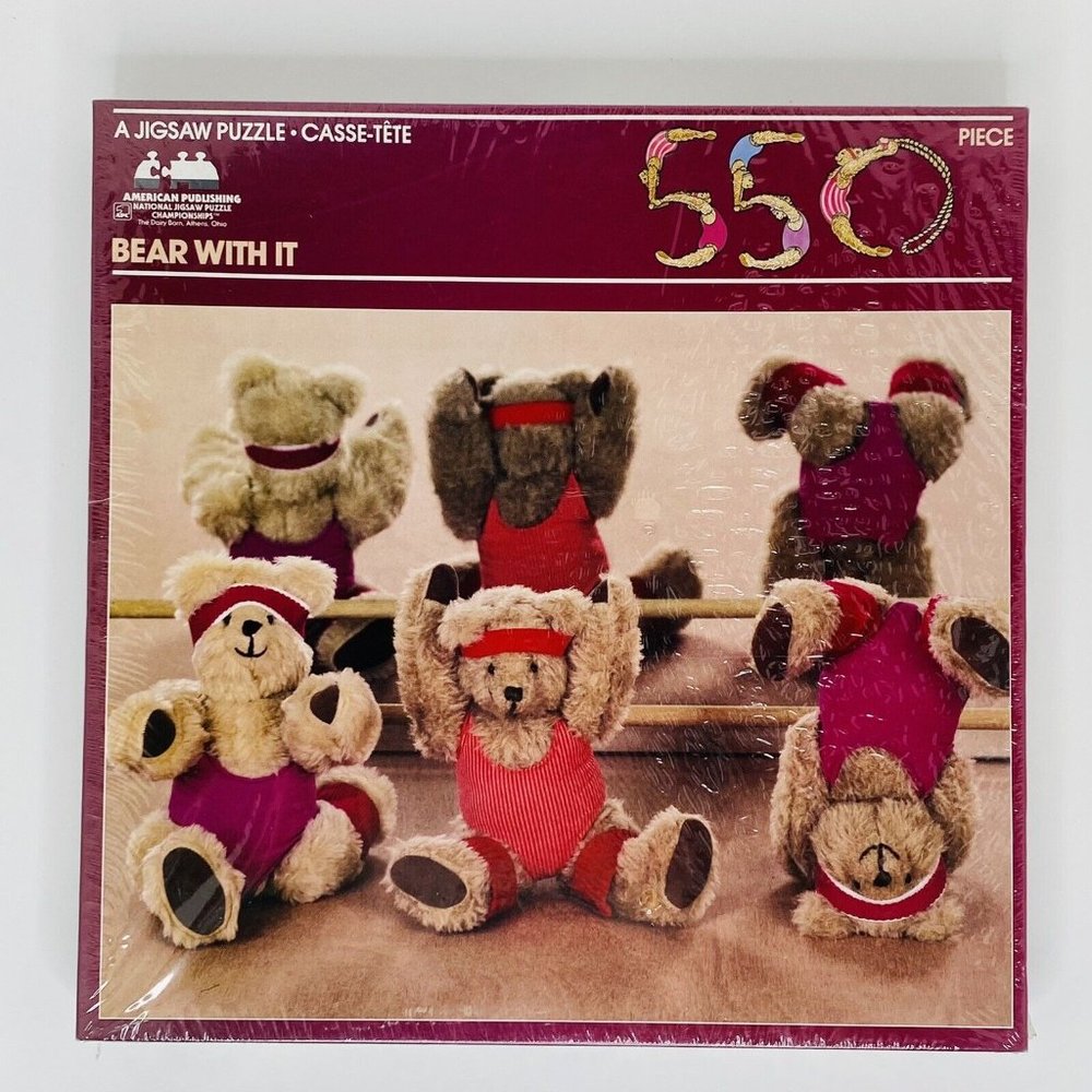 VNTG 1986 Ron Kimball BEAR WITH IT 550 Piece Jigsaw Puzzle 18 x 24 NEW / SEALED